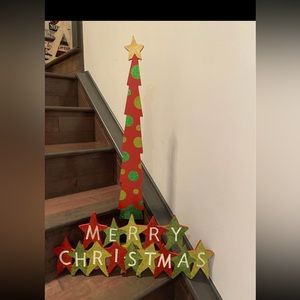 Glittery Merry Christmas Sign & Tree